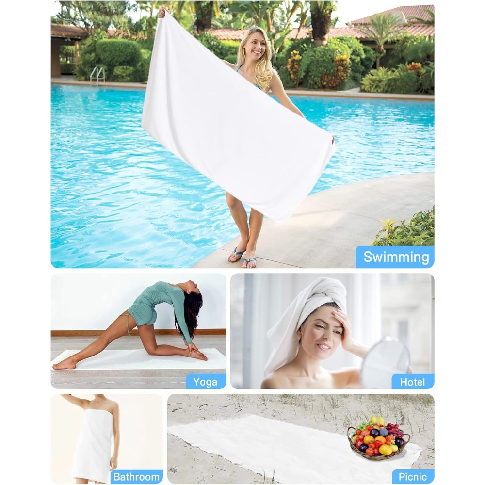 1pc Beach Towel Pure White Tow - Golf Towel recension och pris