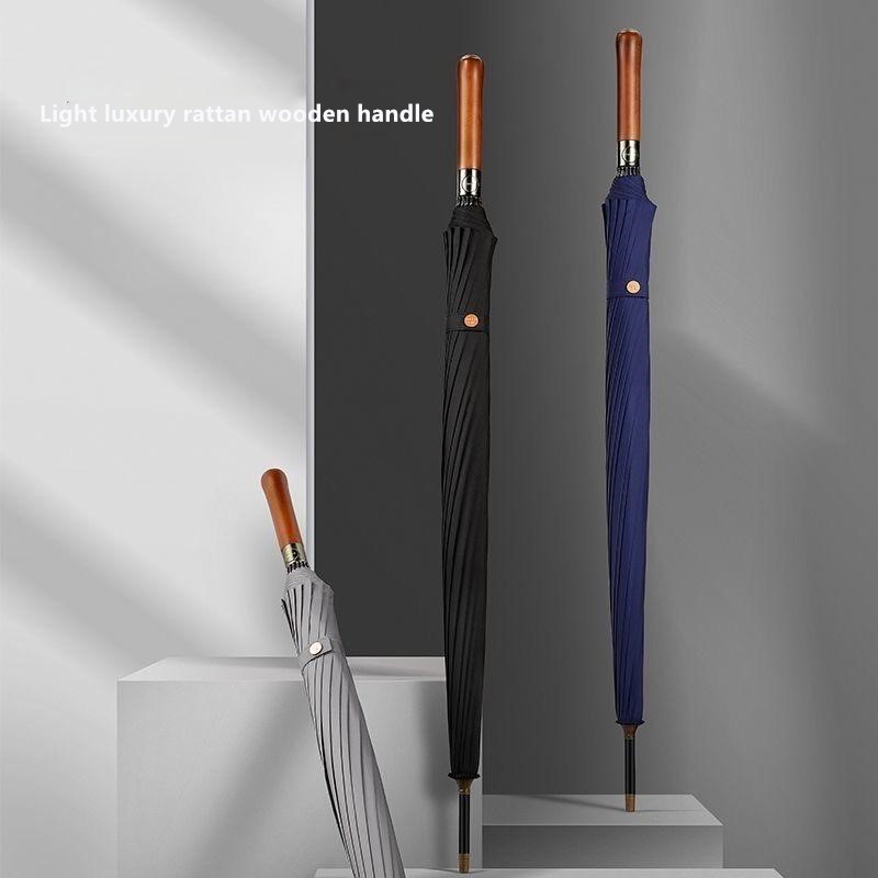 Automatic Wooden Handle Umbrel - Golf Umbrella Large recension och pris